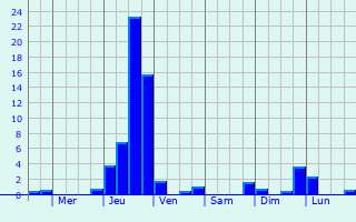 Graphique des précipitations prvues pour Salom