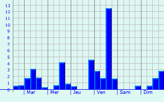 Graphique des précipitations prvues pour Mareuil-sur-Arnon