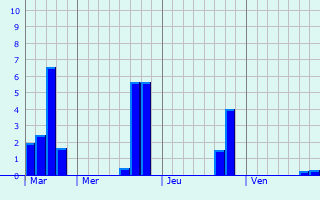 Graphique des précipitations prvues pour Selonnet