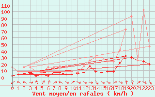 Courbe de la force du vent pour Altenrhein