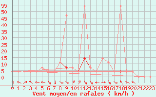 Courbe de la force du vent pour Windischgarsten