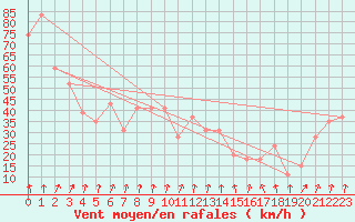 Courbe de la force du vent pour Hornbjargsviti