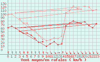 Courbe de la force du vent pour Mont-Aigoual (30)