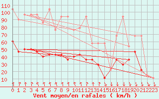 Courbe de la force du vent pour Alpinzentrum Rudolfshuette