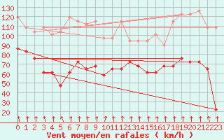 Courbe de la force du vent pour Alpinzentrum Rudolfshuette