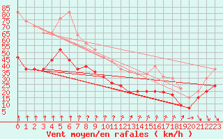 Courbe de la force du vent pour Mont-Aigoual (30)