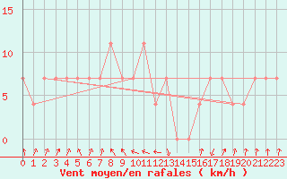 Courbe de la force du vent pour Alpinzentrum Rudolfshuette