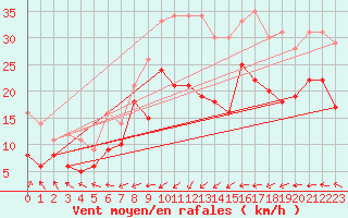 Courbe de la force du vent pour Wiesenburg