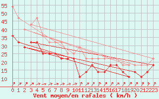 Courbe de la force du vent pour Svenska Hogarna