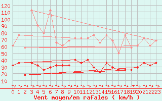 Courbe de la force du vent pour Wolfsegg