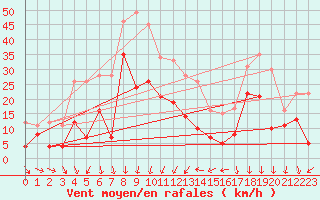 Courbe de la force du vent pour Wunsiedel Schonbrun