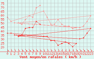 Courbe de la force du vent pour Mont-Aigoual (30)