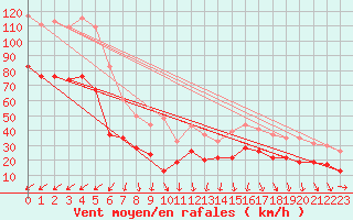 Courbe de la force du vent pour Ile du Levant (83)