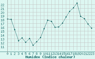 Courbe de l'humidex pour Carrion de Calatrava (Esp)