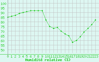 Courbe de l'humidit relative pour Amur (79)