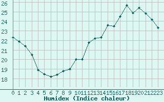 Courbe de l'humidex pour Roissy (95)