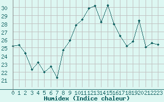 Courbe de l'humidex pour Rochefort Saint-Agnant (17)