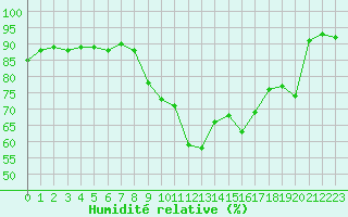 Courbe de l'humidit relative pour Rochefort Saint-Agnant (17)