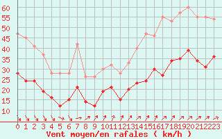 Courbe de la force du vent pour Le Talut - Belle-Ile (56)