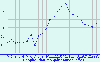 Courbe de tempratures pour Muret (31)