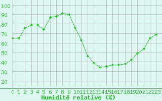 Courbe de l'humidit relative pour Treize-Vents (85)