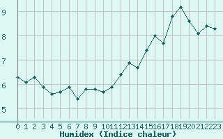 Courbe de l'humidex pour Voiron (38)