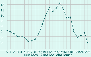 Courbe de l'humidex pour Lyon - Saint-Exupry (69)