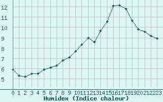 Courbe de l'humidex pour Roissy (95)