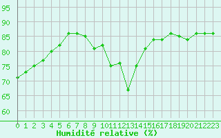 Courbe de l'humidit relative pour Pointe de Chemoulin (44)