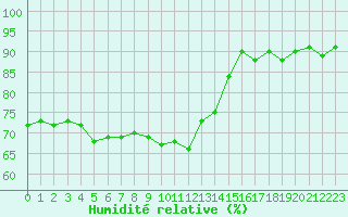 Courbe de l'humidit relative pour Grimentz (Sw)