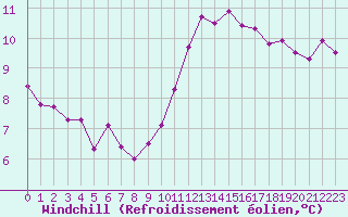 Courbe du refroidissement olien pour Les Herbiers (85)