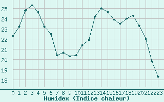 Courbe de l'humidex pour Brigueuil (16)