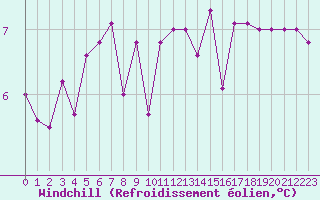 Courbe du refroidissement olien pour Capelle aan den Ijssel (NL)