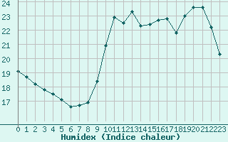 Courbe de l'humidex pour Pointe de Chemoulin (44)