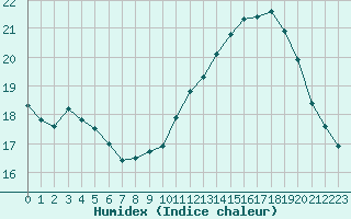 Courbe de l'humidex pour Gruissan (11)