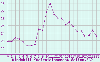 Courbe du refroidissement olien pour Cap Bar (66)