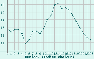 Courbe de l'humidex pour Angliers (17)