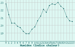 Courbe de l'humidex pour Isle-sur-la-Sorgue (84)