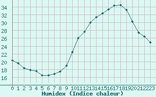 Courbe de l'humidex pour Albi (81)