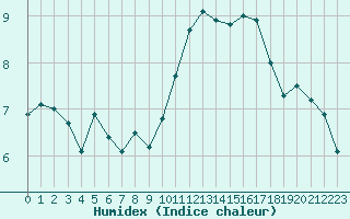 Courbe de l'humidex pour Nmes - Garons (30)