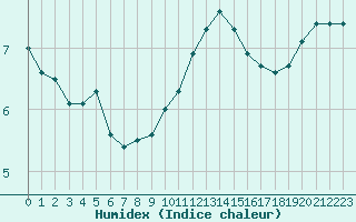 Courbe de l'humidex pour Sainte-Genevive-des-Bois (91)