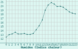 Courbe de l'humidex pour Amur (79)