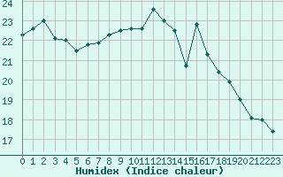 Courbe de l'humidex pour Rochefort Saint-Agnant (17)