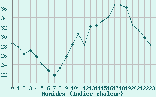 Courbe de l'humidex pour Brive-Laroche (19)