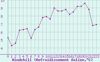 Courbe du refroidissement olien pour Puigmal - Nivose (66)