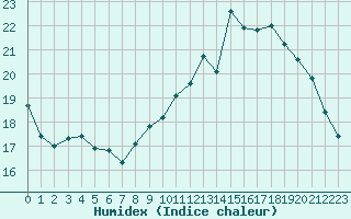 Courbe de l'humidex pour Brive-Laroche (19)