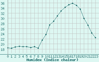 Courbe de l'humidex pour Manlleu (Esp)