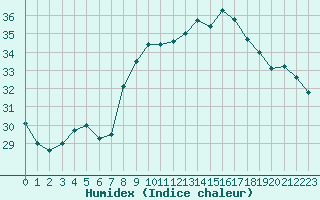 Courbe de l'humidex pour Cannes (06)