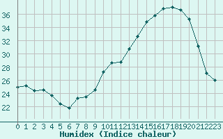 Courbe de l'humidex pour Pau (64)