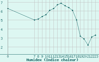 Courbe de l'humidex pour Valence d'Agen (82)